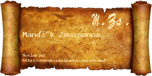 Manák Zsuzsanna névjegykártya